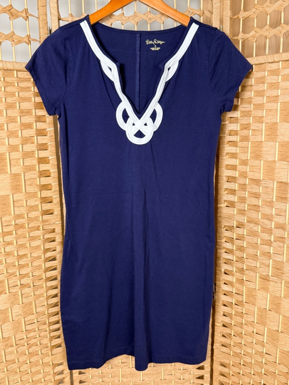 Lilly Pulitzer Navy Dress with White Trim Size Small